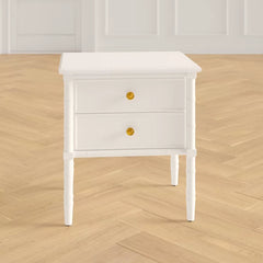 White Ava 25.22'' Tall 2 - Drawer Nightstand Perfect for Bedside