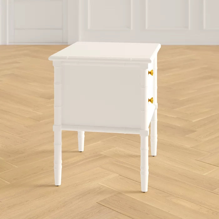 White Ava 25.22'' Tall 2 - Drawer Nightstand Perfect for Bedside