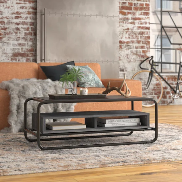 Avelar Sled Coffee Table with Storage Perfect for Living Room with Plenty Storage