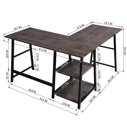 Wengue Black Avera L-Shape Executive Desk Made from Engineered Wood