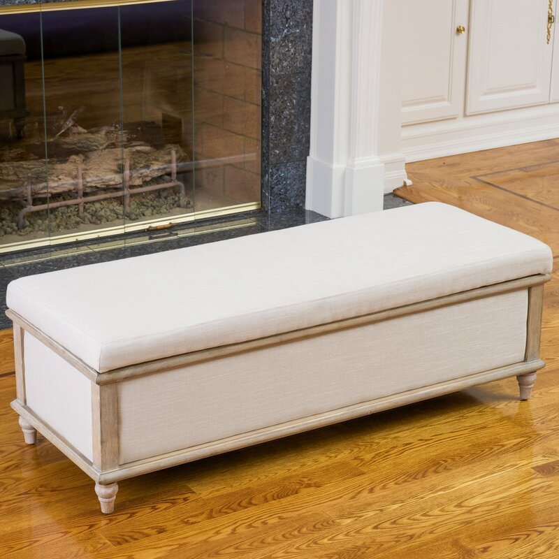 Upholstered Flip Top Storage Bench Hidden Storage Compartment, it's A Great Option for Tucking Away Clutter Crafted From A Solid Wood Frame