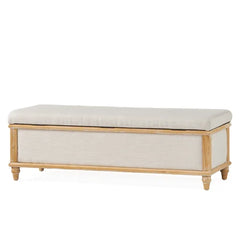 Upholstered Flip Top Storage Bench With Solid Manufactured Wood