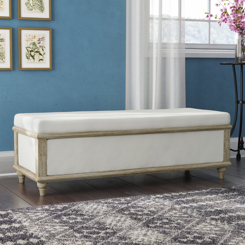 Avera Upholstered Flip Top Storage Bench Soft Touch