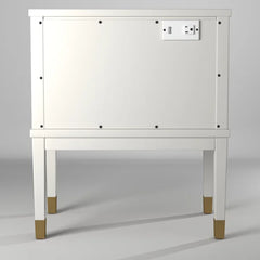 White Averie 28'' Tall 1 - Drawer Nightstand in Gray with Built-In USB outlet