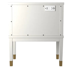 White Averie 28'' Tall 1 - Drawer Nightstand in Gray with Built-In USB outlet