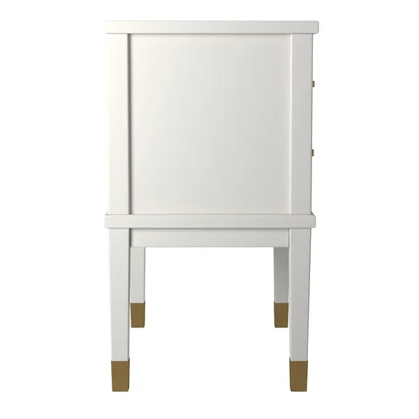 White Averie 28'' Tall 1 - Drawer Nightstand in Gray with Built-In USB outlet