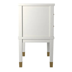White Averie 28'' Tall 1 - Drawer Nightstand in Gray with Built-In USB outlet