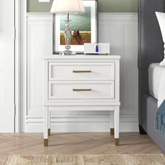 White Averie 28'' Tall 1 - Drawer Nightstand in Gray with Built-In USB outlet