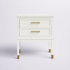 White Averie 28'' Tall 1 - Drawer Nightstand in Gray with Built-In USB outlet
