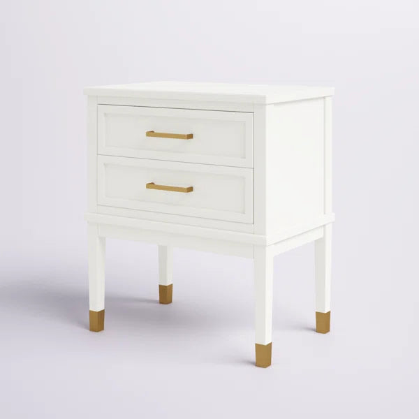 White Averie 28'' Tall 1 - Drawer Nightstand in Gray with Built-In USB outlet