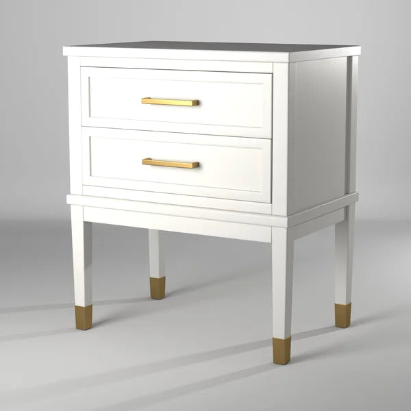 White Averie 28'' Tall 1 - Drawer Nightstand in Gray with Built-In USB outlet