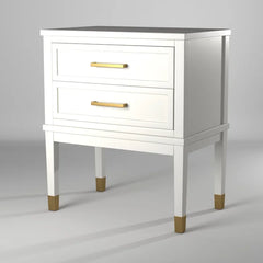 White Averie 28'' Tall 1 - Drawer Nightstand in Gray with Built-In USB outlet