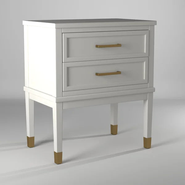 White Averie 28'' Tall 1 - Drawer Nightstand in Gray with Built-In USB outlet