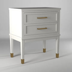 White Averie 28'' Tall 1 - Drawer Nightstand in Gray with Built-In USB outlet