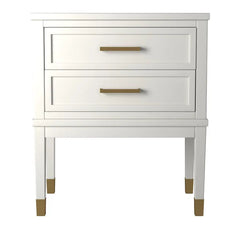 White Averie 28'' Tall 1 - Drawer Nightstand in Gray with Built-In USB outlet