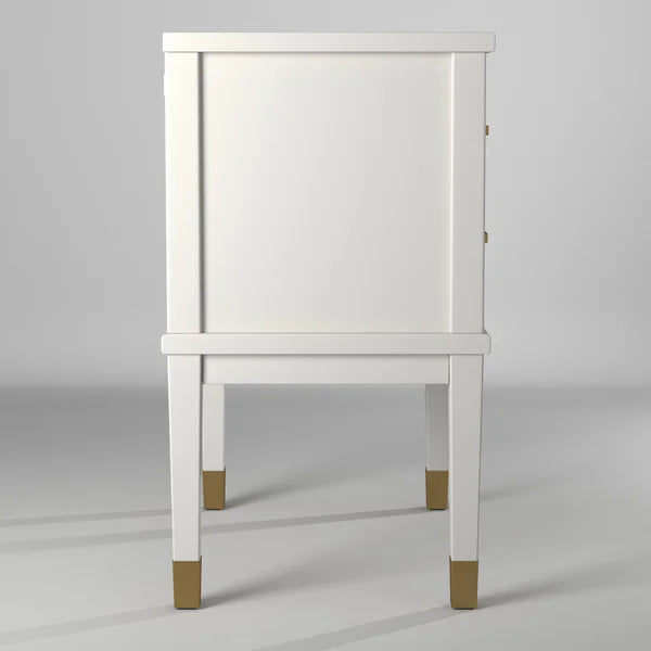 White Averie 28'' Tall 1 - Drawer Nightstand in Gray with Built-In USB outlet
