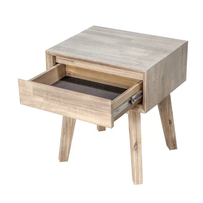 Avis 21.7'' Tall 1 - Drawer Nightstand in Beige Perfect Organize