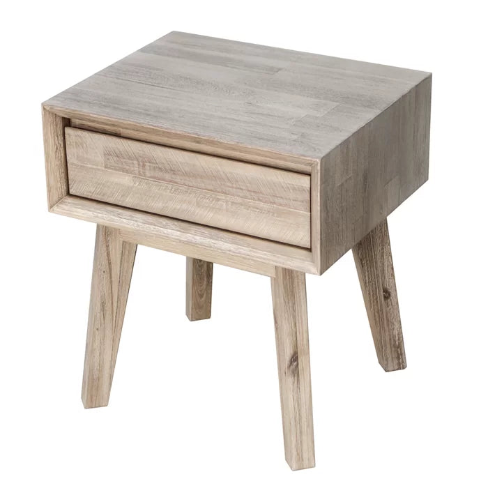 Avis 21.7'' Tall 1 - Drawer Nightstand in Beige Perfect Organize