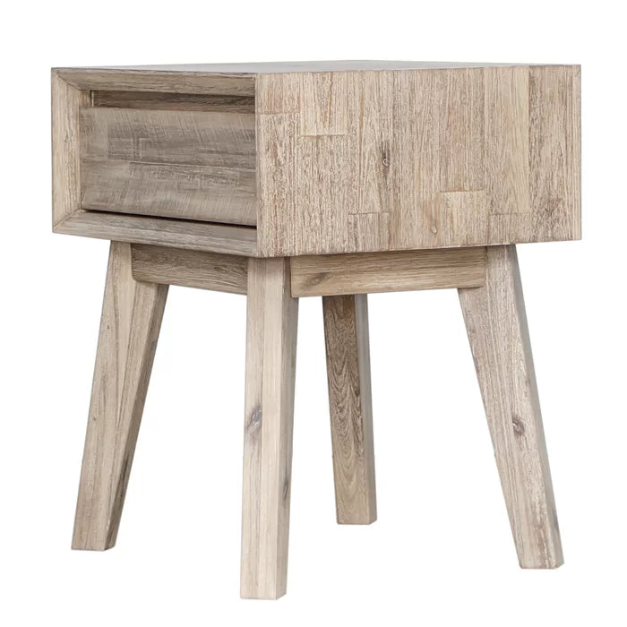 Avis 21.7'' Tall 1 - Drawer Nightstand in Beige Perfect Organize