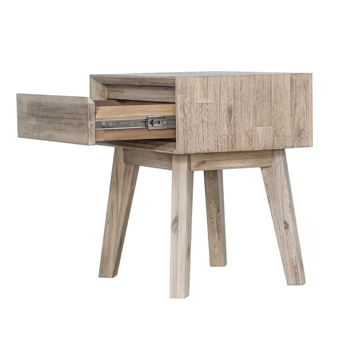 Avis 21.7'' Tall 1 - Drawer Nightstand in Beige Perfect Organize