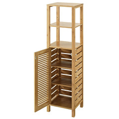 13'' W x 46.5'' H x 11'' D Solid Wood Linen Cabinet Five Tiers of Storage Space