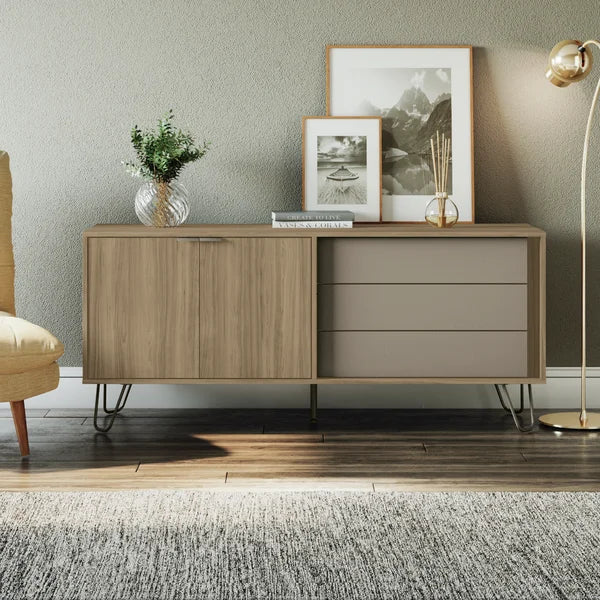 Aylee Brimming Style TV Stand for TVs up to 65" 3 Ample Drawers Offer Plenty Storage Space
