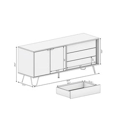Aylee Brimming Style TV Stand for TVs up to 65" 3 Ample Drawers Offer Plenty Storage Space
