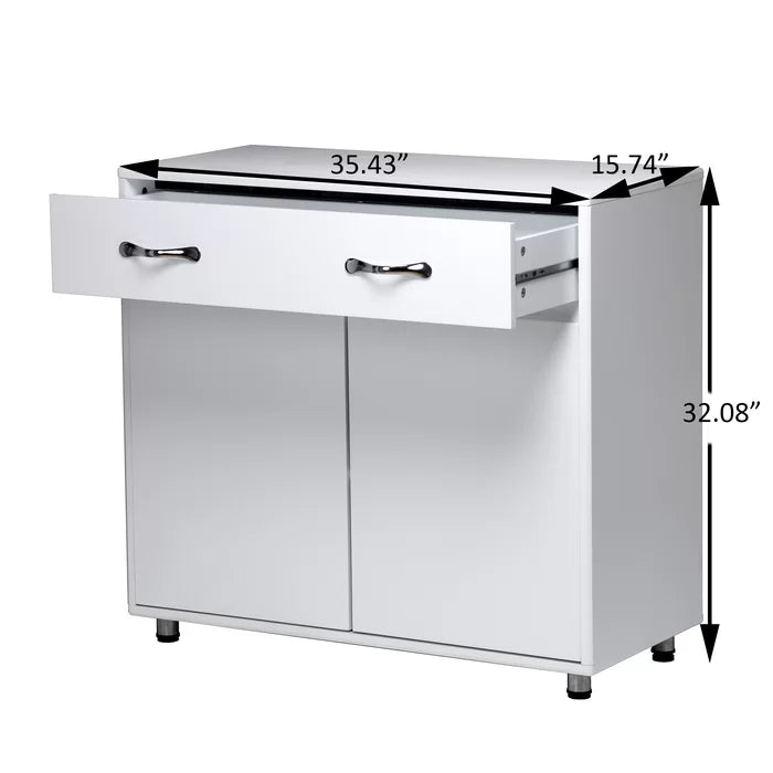 White 35'' Wide 1 Drawer Sideboard Perfect for Multifunctional Usage for Dining Room Living Room