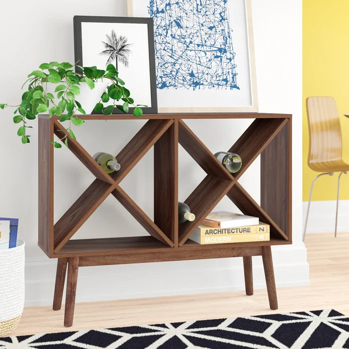 Light Walnut Babet Bar Wine Storage 24-Bottle Storage Modern-Inspired Space