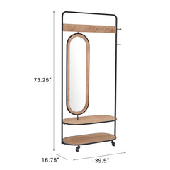Baca 39.5'' Wide Iron Hall Tree with Shoe Storage