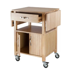 Baca 43.27'' Wide Rolling Kitchen Cart Lower Shelf and Storage Cabinet Charming Accent