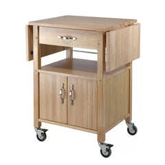 Baca 43.27'' Wide Rolling Kitchen Cart Lower Shelf and Storage Cabinet Charming Accent