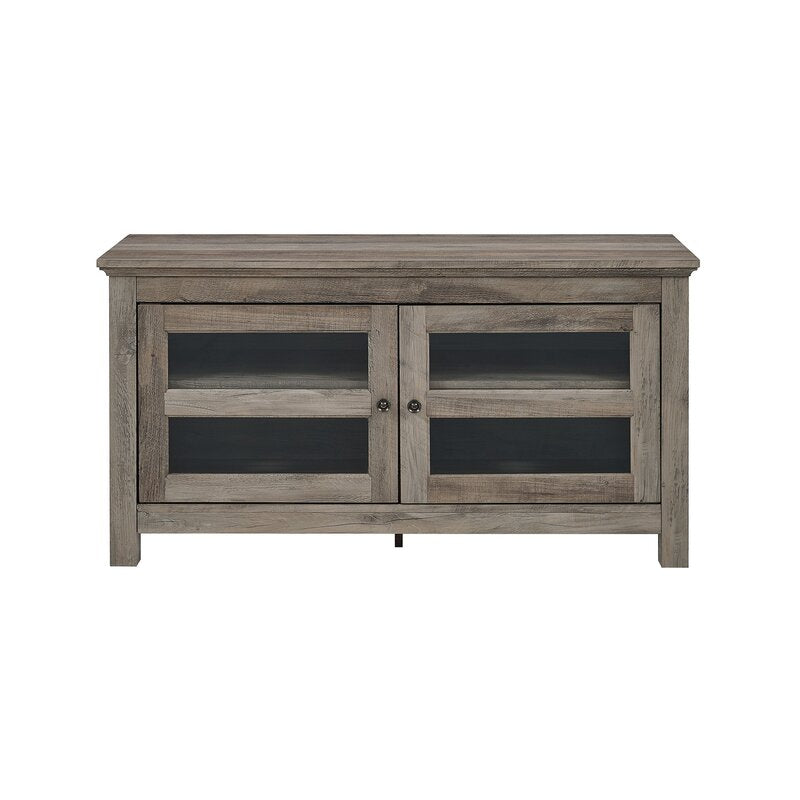 1 - TV Stand in Gray Wash Transitional Mood Media Console Textured finish to fit your home décor