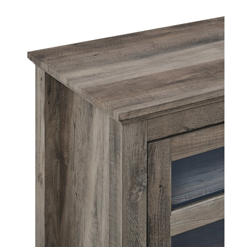 1 - TV Stand in Gray Wash Transitional Mood Media Console Textured finish to fit your home décor