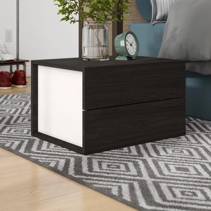 Bairdford 14.5'' Tall 2 - Drawer Nightstand in Light Gray/Wenge