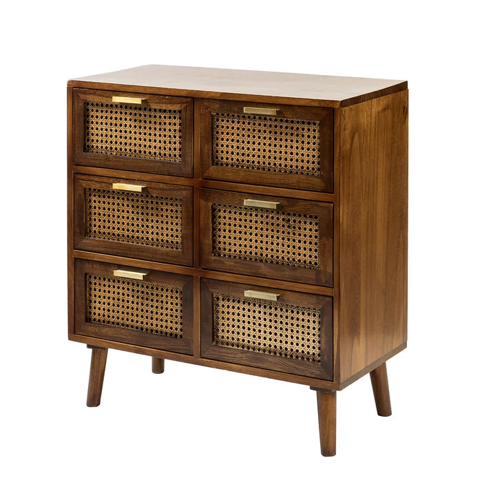 Bala 6 Drawer 28'' W Double Dresser Solid Wooden Frame Represents Easy to Assemble