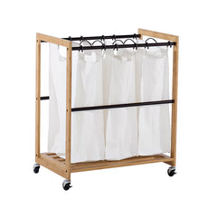 Bronze Bamboo Eco Storage 3 Bag Laundry Sorter Great Addition to Any Laundry