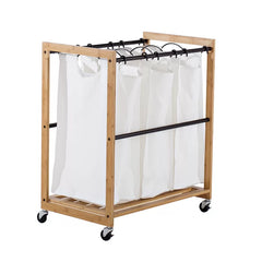 Bronze Bamboo Eco Storage 3 Bag Laundry Sorter Great Addition to Any Laundry