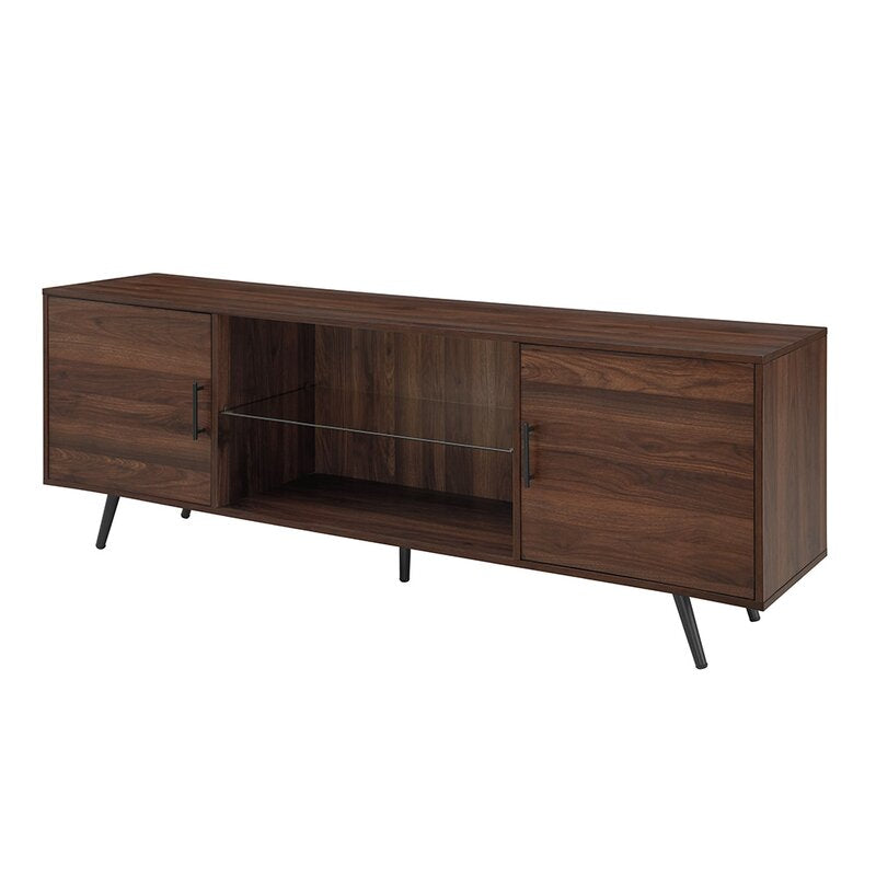 Dark Walnut Banaz TV Stand for TVs up to 85" Additional Storage Space
