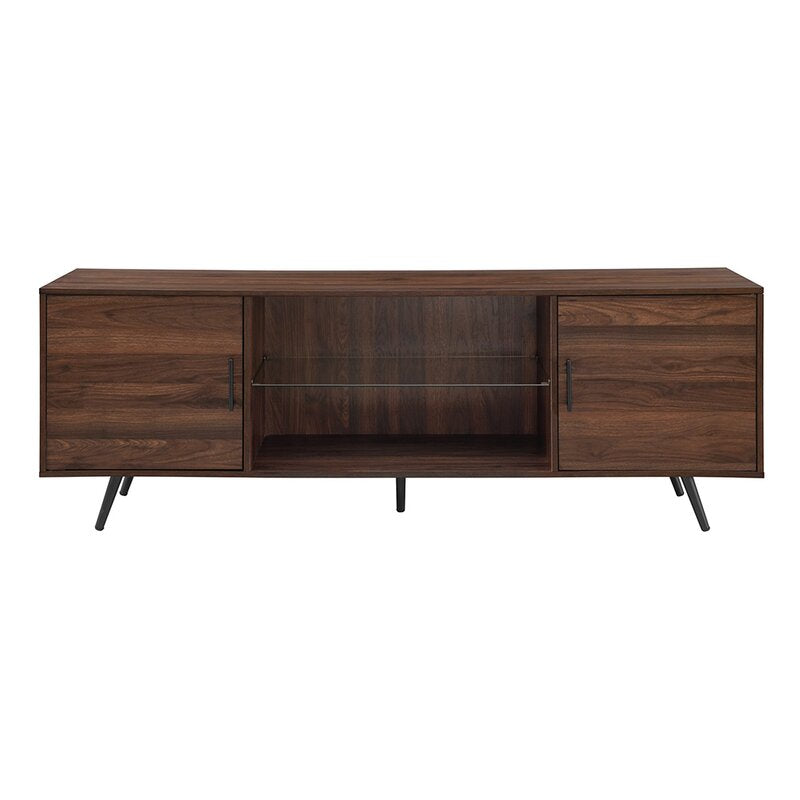 Dark Walnut Banaz TV Stand for TVs up to 85" Additional Storage Space
