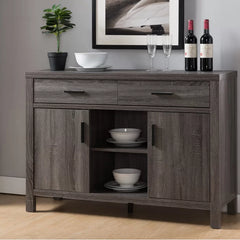 Distressed Gray Bannerman 47'' Wide 2 Drawer Server Expand Dining Storage