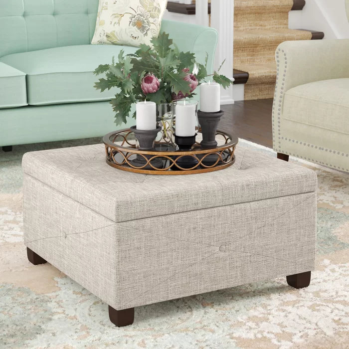 Bantom 29.5'' Wide Tufted Square Storage Ottoman with Storage