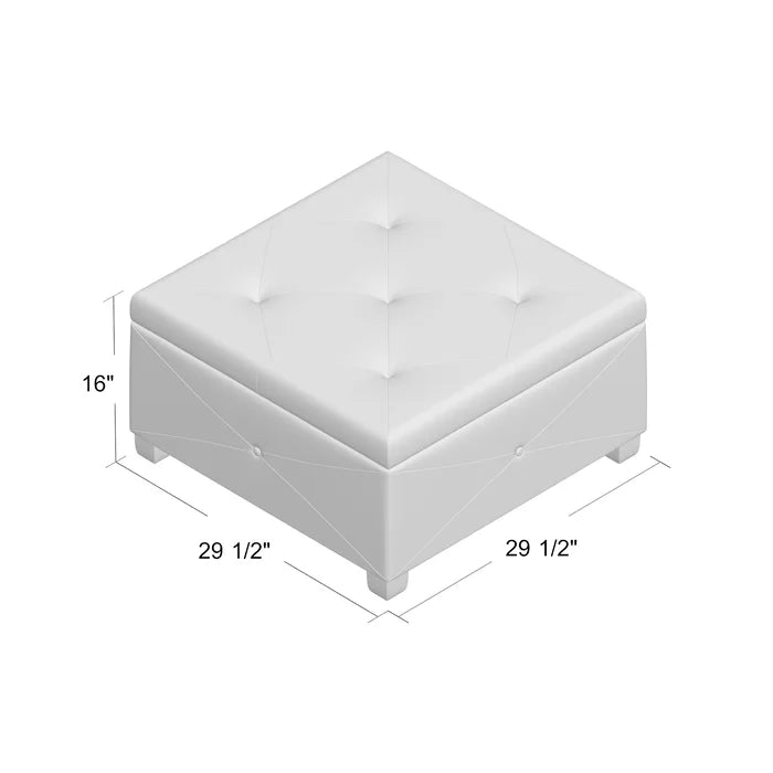 Bantom 29.5'' Wide Tufted Square Storage Ottoman with Storage