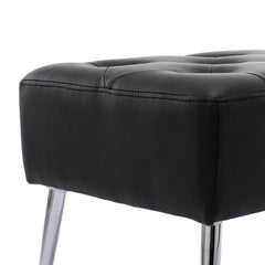 Black Barcelona Faux Leather Upholstered Bench Flared Legs Crafted