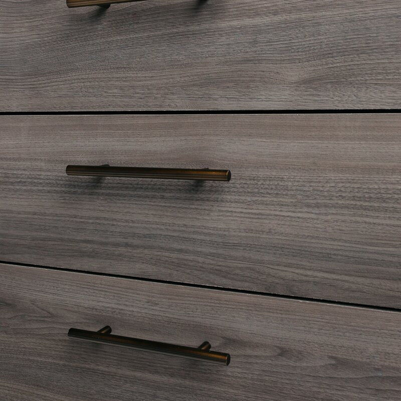 Walnut Gray 6 Drawer 54.5'' W Double Dresser Keeps your Home Decor Grounded While Elevating your Modern Style