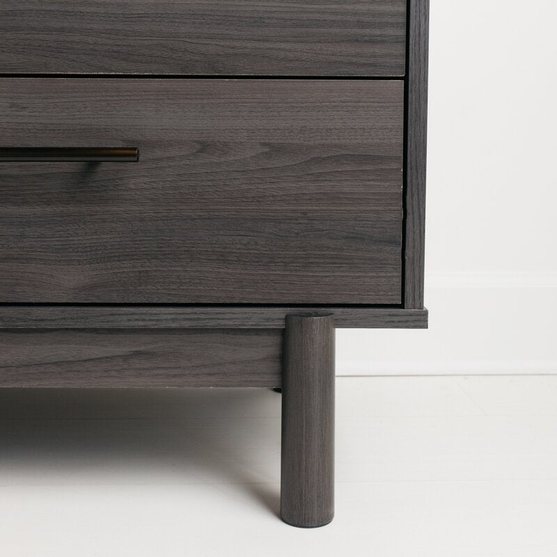 Walnut Gray 6 Drawer 54.5'' W Double Dresser Keeps your Home Decor Grounded While Elevating your Modern Style