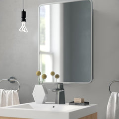 Rounded 16" x 22" Recessed Framed Medicine Cabinet with 3 Adjustable Shelves Provides A Smooth Edge and A Classic Look