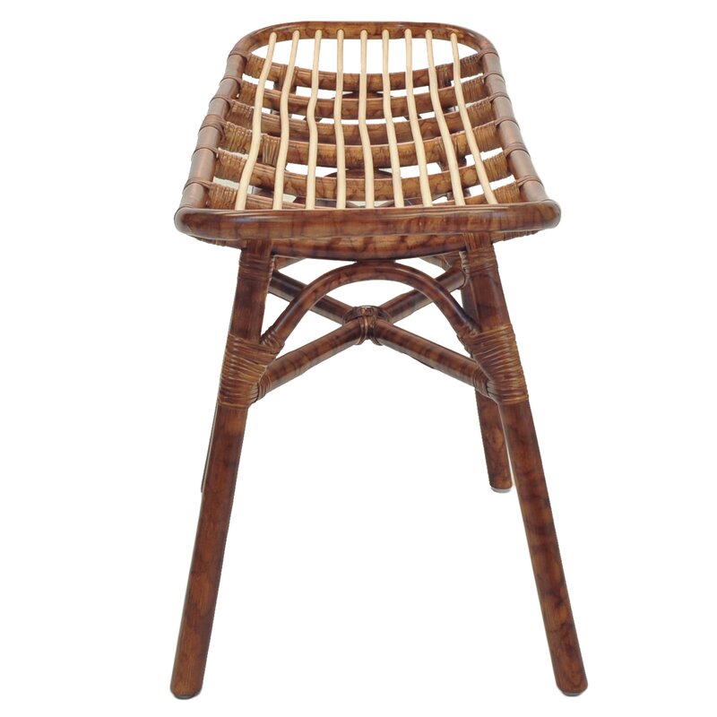 Wicker Bench Offers A Spot To Sit in Any Space. Crafted from Rattan Support up to 400 lbs
