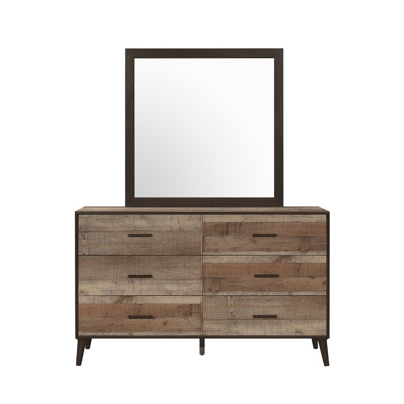 Basalt 6 Drawer 58.5'' W Double Dresser Solid and Engineered Wood