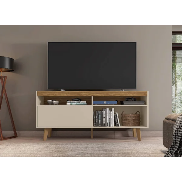 Off White Bayani TV Stand for TVs up to 60" with Sound Bar Shelf